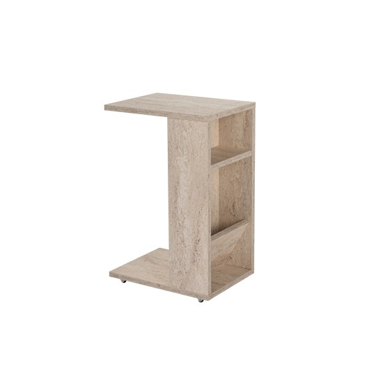 Side Table Filinta - Travertine Travertine Hanah Home Side Table Filinta - Travertine Travertine