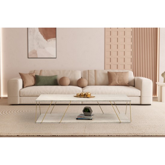 Coffee Table Labranda - Gold, Travertine Travertine
Gold Hanah Home Coffee Table Labranda - Gold, Travertine Travertine
Gold