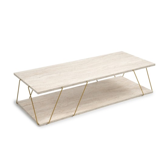 Coffee Table Labranda - Gold, Travertine Travertine
Gold Hanah Home Coffee Table Labranda - Gold, Travertine Travertine
Gold