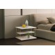 Side Table Lifon - Gold, Travertine Travertine 
Gold