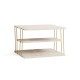 Side Table Lifon - Gold, Travertine Travertine 
Gold