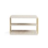 Side Table Lifon - Gold, Travertine Travertine 
Gold