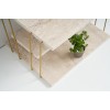 Side Table Lifon - Gold, Travertine Travertine 
Gold