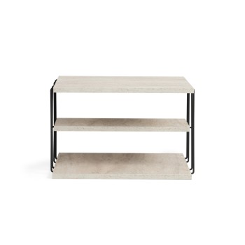 Side Table Lifon - Black, Travertine Travertine Black