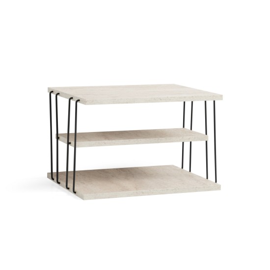 Side Table Lifon - Black, Travertine Travertine Black Side Table Lifon - Black, Travertine Travertine Black