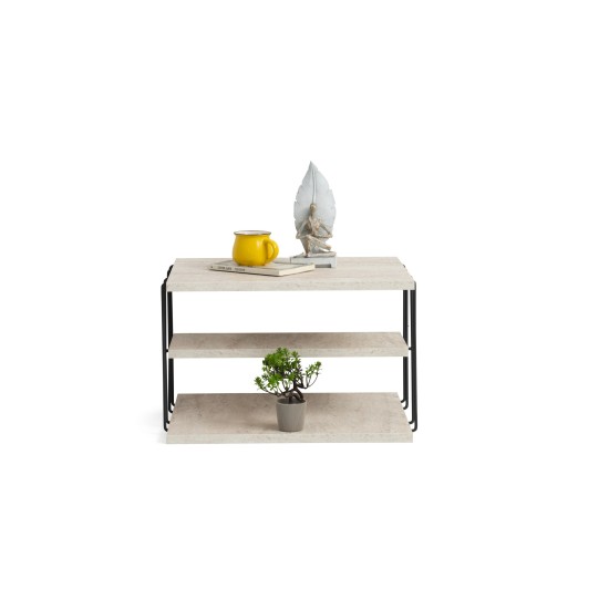 Side Table Lifon - Black, Travertine Travertine Black Side Table Lifon - Black, Travertine Travertine Black