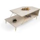 Hanah Home Coffee Table Loire - Gold, Travertine Travertine 
Gold