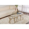 Coffee Table Set Aurum - 80, 60, 42 - Gold, Transparent Gold
Transparent