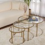 Coffee Table Set Aurum - 80, 60, 42 - Gold, Transparent Gold
Transparent