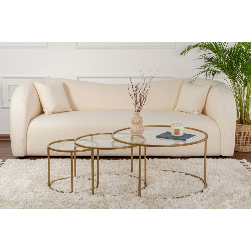 Coffee Table Set Aurum - 80, 60, 42 - Gold, Transparent Gold
Transparent
