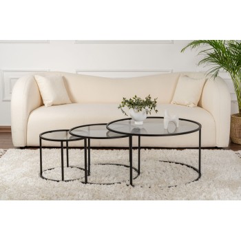 Coffee Table Set Aurum - 80, 60, 42 - Black, Grey Black
Grey