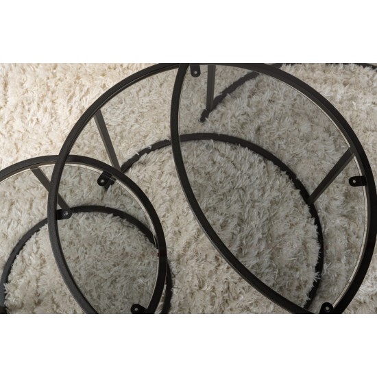 Coffee Table Set Aurum - 80, 60, 42 - Black, Grey Black
Grey