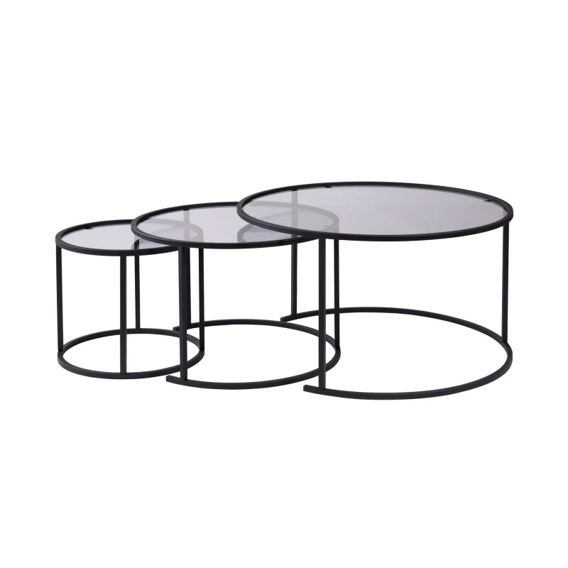 Coffee Table Set Aurum - 80, 60, 42 - Black, Grey Black
Grey