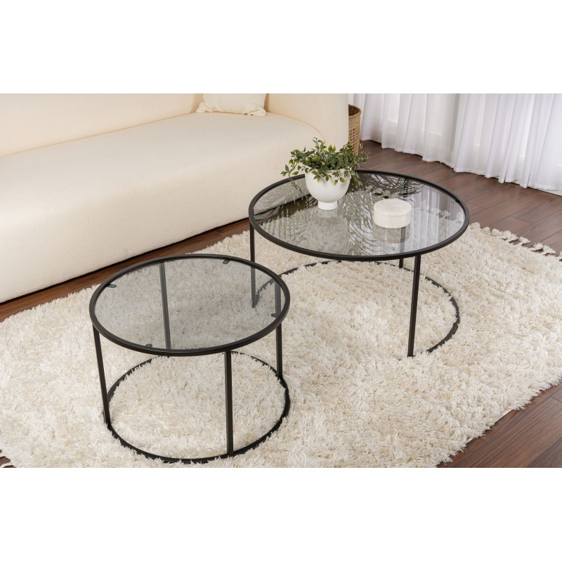 Coffee Table Set Aurum - 80, 60 - Black, Grey Black
Grey