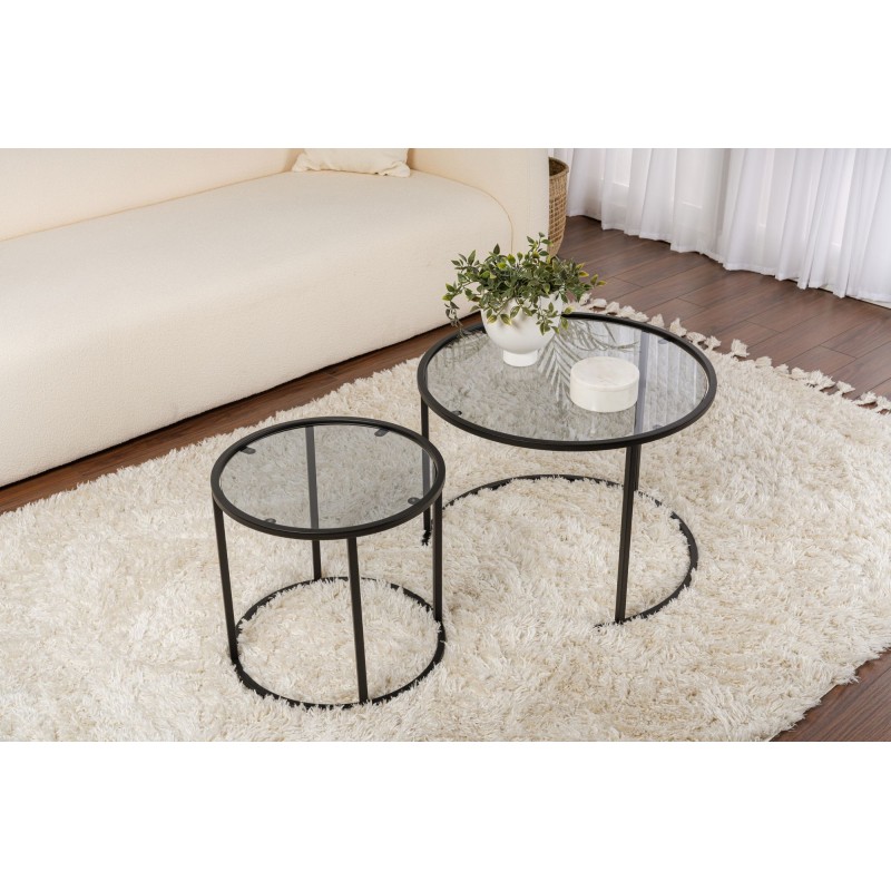Coffee Table Set Aurum - 60, 42 - Black, Grey Black
Grey