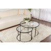 Coffee Table Set Aurum - 80, 60 - Black, Transparent Black
Transparent