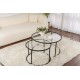 Coffee Table Set Aurum - 80, 60 - Black, Transparent Black
Transparent