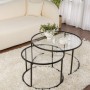 Coffee Table Set Aurum - 80, 60 - Black, Transparent Black
Transparent