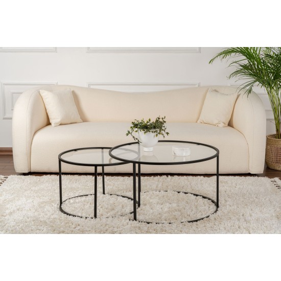 Coffee Table Set Aurum - 80, 60 - Black, Transparent Black
Transparent