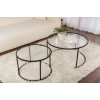 Coffee Table Set Aurum - 80, 60 - Black, Transparent Black
Transparent