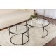 Coffee Table Set Aurum - 80, 60 - Black, Transparent Black
Transparent