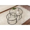 Coffee Table Set Aurum - 80, 60 - Black, Transparent Black
Transparent