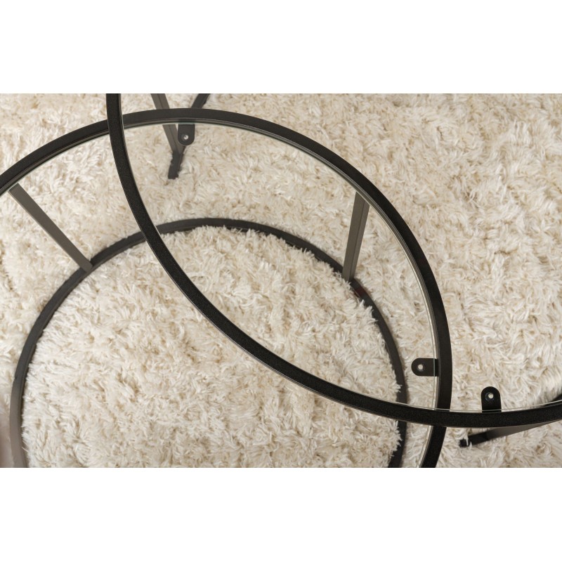 Coffee Table Set Aurum - 80, 60 - Black, Transparent Black
Transparent