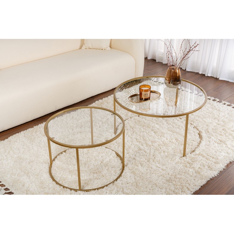 Coffee Table Set Aurum - 80, 60 - Gold, Transparent Gold
Transparent