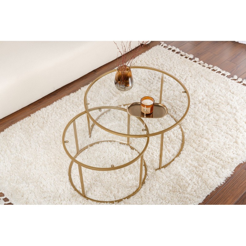 Coffee Table Set Aurum - 80, 60 - Gold, Transparent Gold
Transparent
