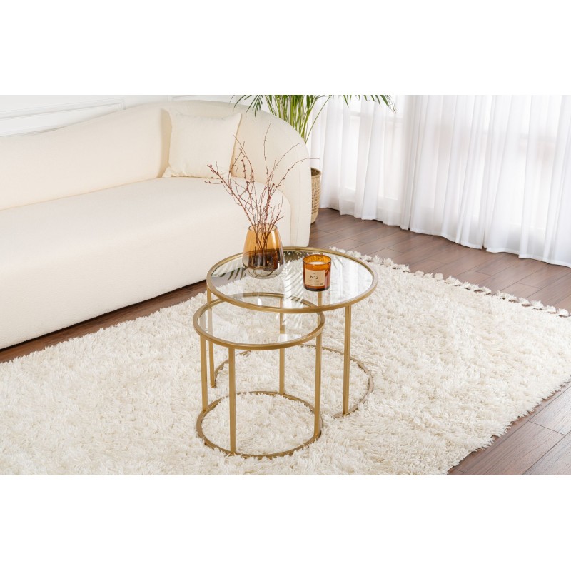 Coffee Table Set Aurum - 60, 42 - Gold, Transparent Gold
Transparent