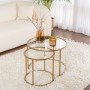 Coffee Table Set Aurum - 60, 42 - Gold, Transparent Gold
Transparent