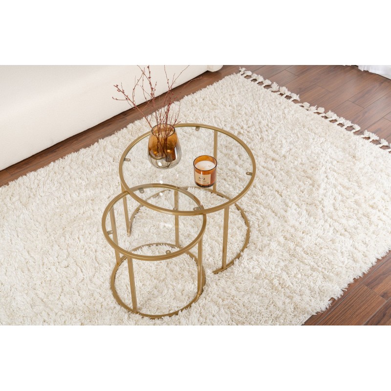 Coffee Table Set Aurum - 60, 42 - Gold, Transparent Gold
Transparent