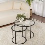Coffee Table Set Aurum - 60, 42 - Black, Transparent Black
Transparent
