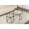 Coffee Table Set Aurum - 60, 42 - Black, Transparent Black
Transparent