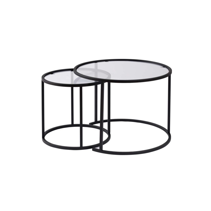 Coffee Table Set Aurum - 60, 42 - Black, Transparent Black
Transparent