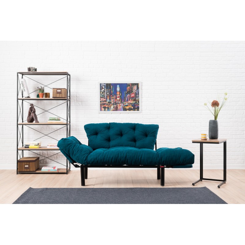 Διθέσιος Καναπές Κρεβάτι - Nitta - Χρώμα Petrol - 155x73x85εκ