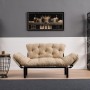 Διθέσιος Καναπές Κρεβάτι - Nitta - Χρώμα Cream - 155x73x85εκ