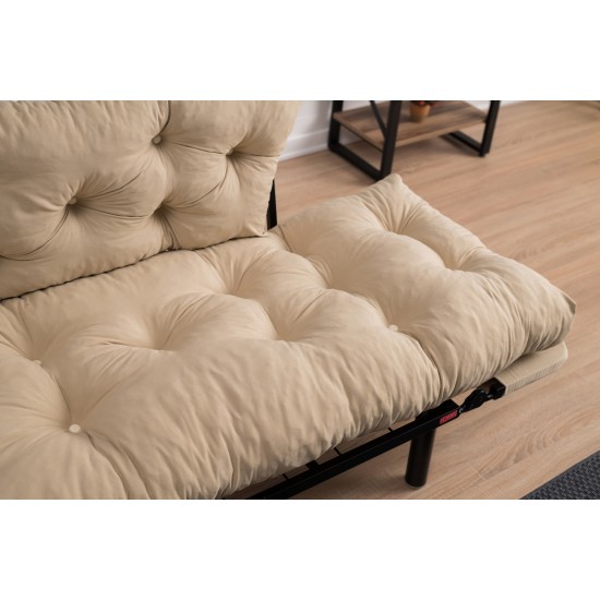 Διθέσιος Καναπές Κρεβάτι - Nitta - Χρώμα Cream - 155x73x85εκ Διθέσιος Καναπές Κρεβάτι - Nitta - Χρώμα Cream - 155x73x85εκ