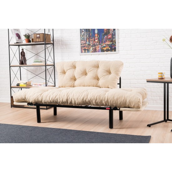 Διθέσιος Καναπές Κρεβάτι - Nitta - Χρώμα Cream - 155x73x85εκ Διθέσιος Καναπές Κρεβάτι - Nitta - Χρώμα Cream - 155x73x85εκ