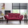 Διθέσιος Καναπές Κρεβάτι - Nitta - Χρώμα Maroon - 155x73x85εκ