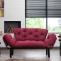 Διθέσιος Καναπές Κρεβάτι - Nitta - Χρώμα Maroon - 155x73x85εκ