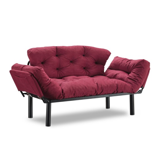 Διθέσιος Καναπές Κρεβάτι - Nitta - Χρώμα Maroon - 155x73x85εκ Διθέσιος Καναπές Κρεβάτι - Nitta - Χρώμα Maroon - 155x73x85εκ