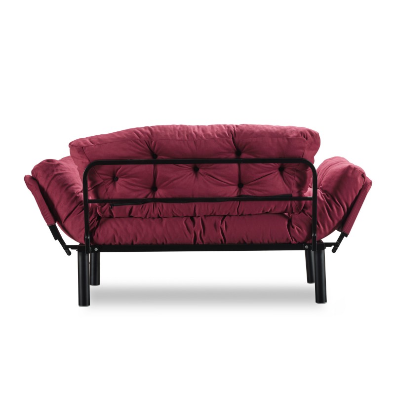 Διθέσιος Καναπές Κρεβάτι - Nitta - Χρώμα Maroon - 155x73x85εκ