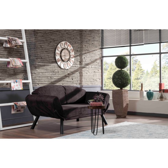 2-Seat Sofa-Bed Genzo - Black Black Atelier del Sofa 2-Seat Sofa-Bed Genzo - Black Black