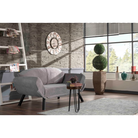 2-Seat Sofa-Bed Genzo - Grey Grey 2-Seat Sofa-Bed Genzo - Grey Grey