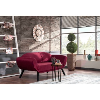 2-Seat Sofa-Bed Genzo - Maroon Maroon