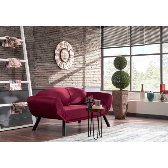 2-Seat Sofa-Bed Genzo - Maroon Maroon 2-Seat Sofa-Bed Genzo - Maroon Maroon