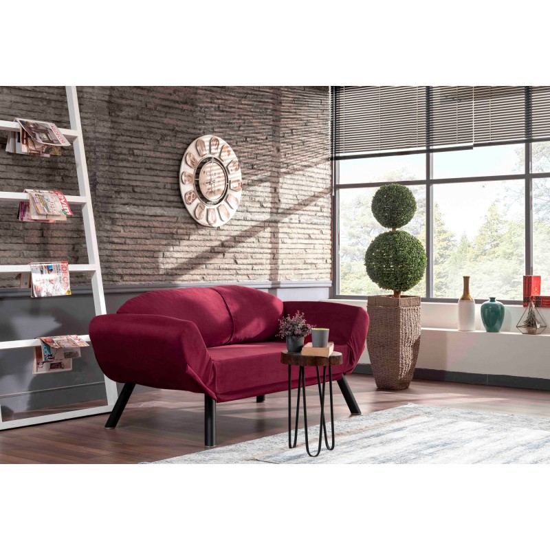 2-Seat Sofa-Bed Genzo - Maroon Maroon