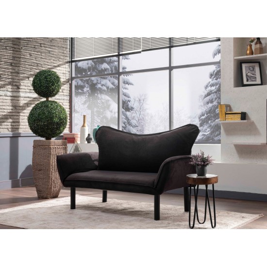 2-Seat Sofa-Bed Chatto - Black Black Atelier del Sofa 2-Seat Sofa-Bed Chatto - Black Black