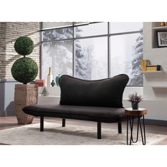 2-Seat Sofa-Bed Chatto - Black Black Atelier del Sofa 2-Seat Sofa-Bed Chatto - Black Black